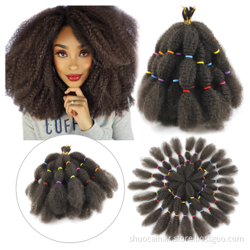 Hot Selling Marley Braids Synthetic Hair 12 Inches Afro Kinky Bulk Crochet Twist Braiding Extension Hair marley hair afro kinky